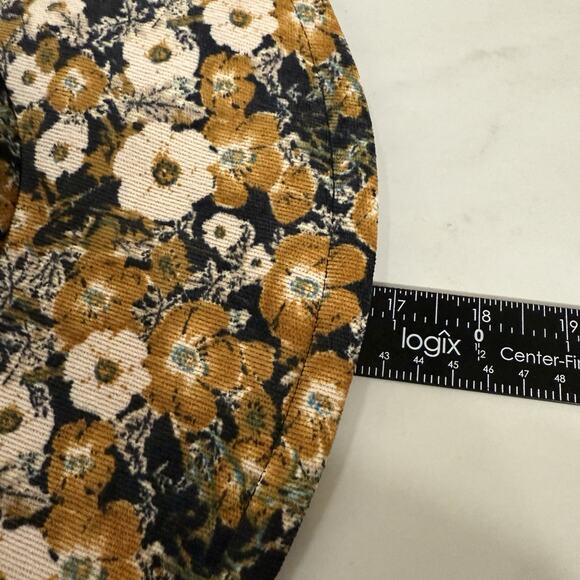 Anthropologie Corduroy Floral Print Bucket Hat Wide Wired Brim Sun Boho NWT - Picture 9 of 9
